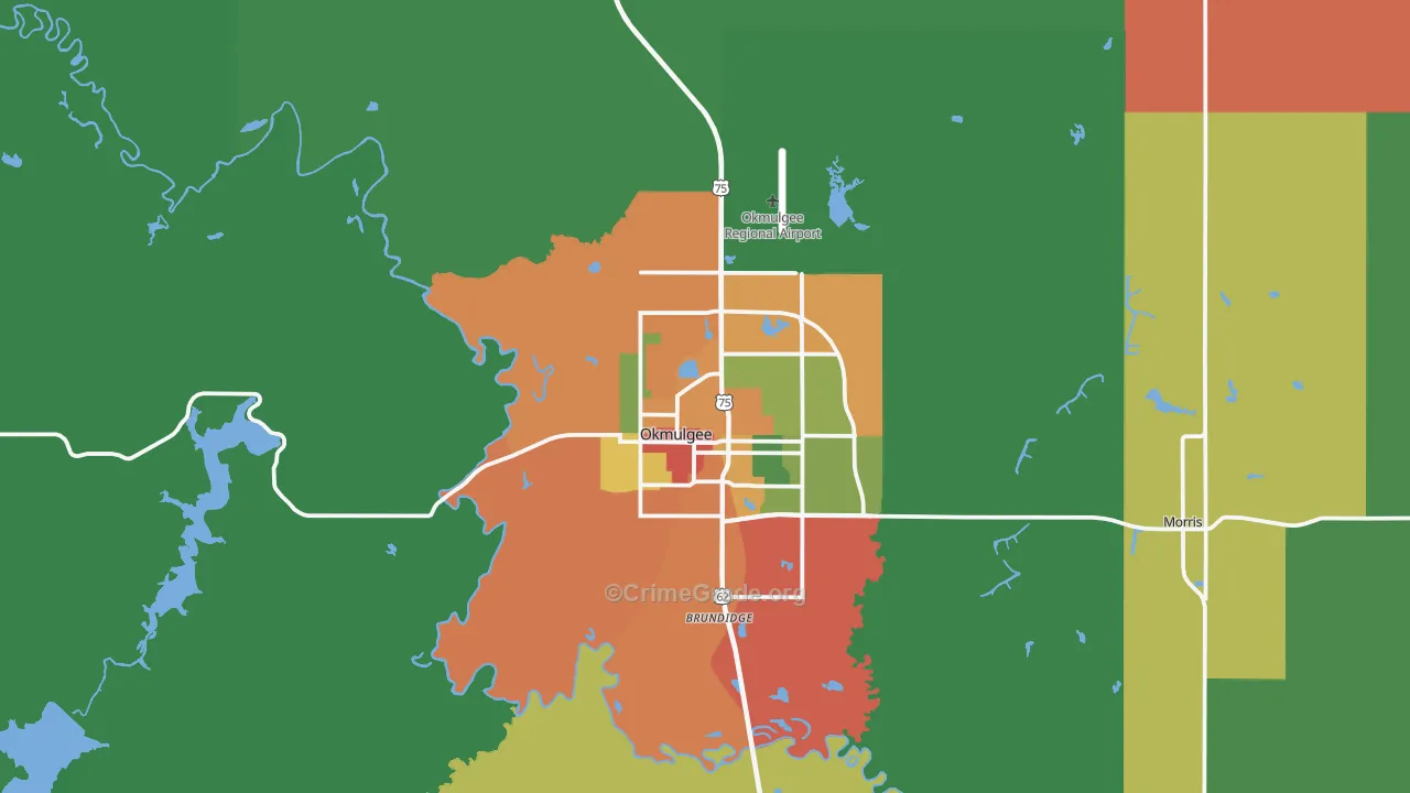 74447, OK Map of Theft Rates