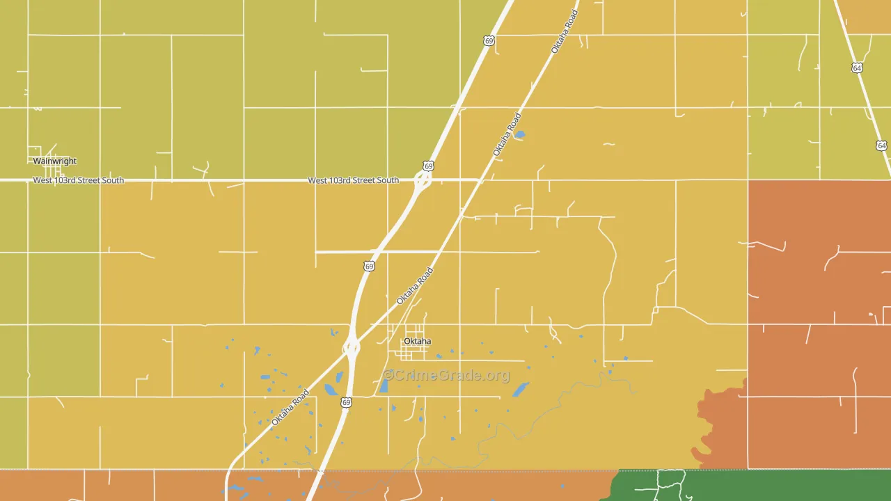 74450, OK Map of Theft Rates
