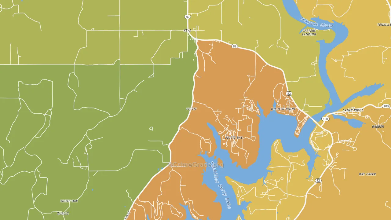 74451, OK Map of Theft Rates