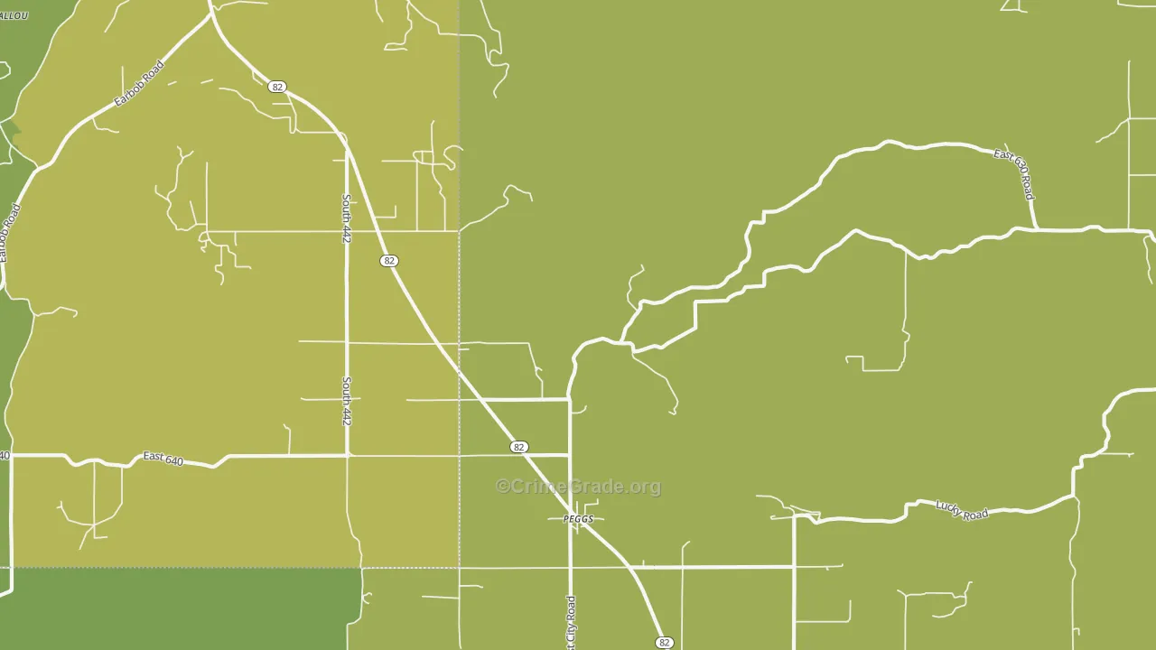74452, OK Map of Theft Rates