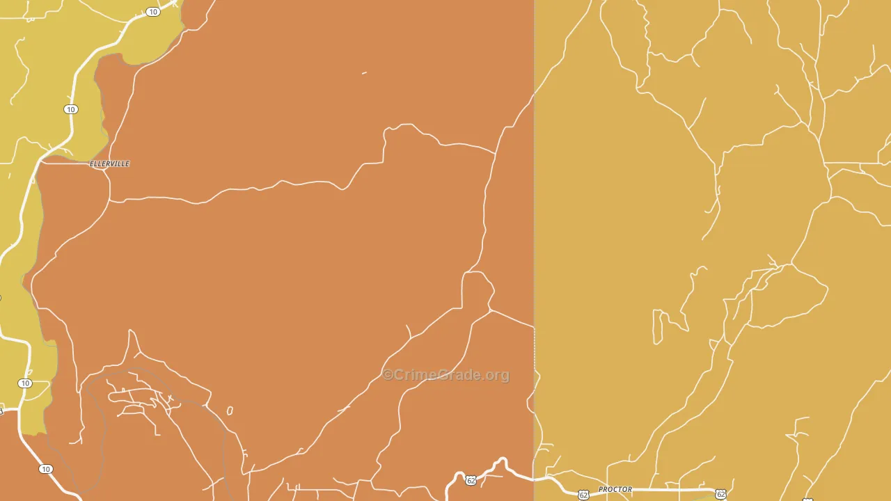 74457, OK Map of Theft Rates