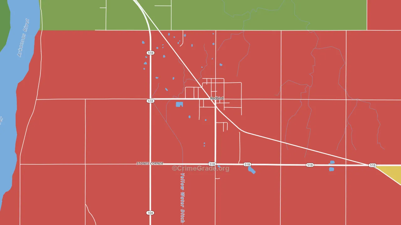 74458, OK Map of Theft Rates
