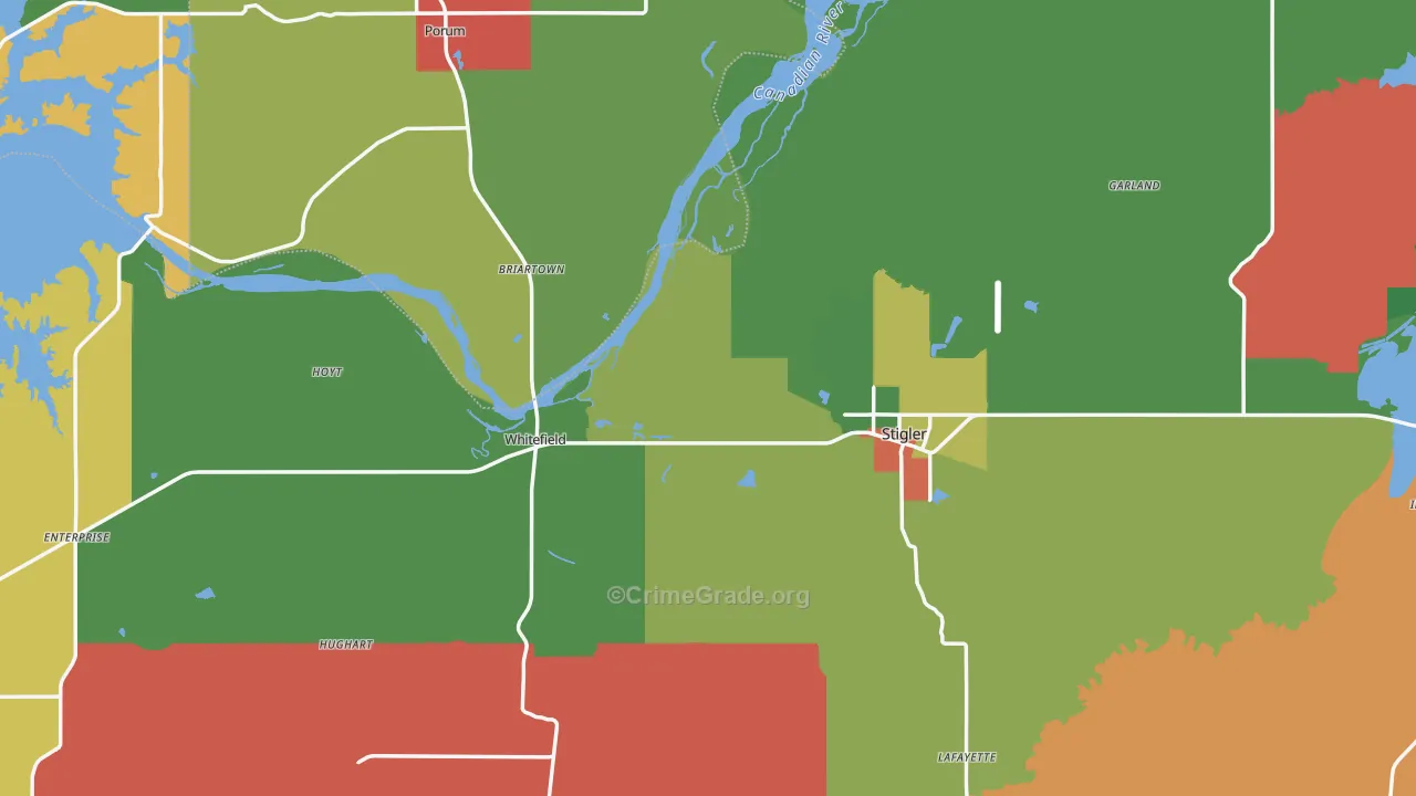 74462, OK Map of Theft Rates