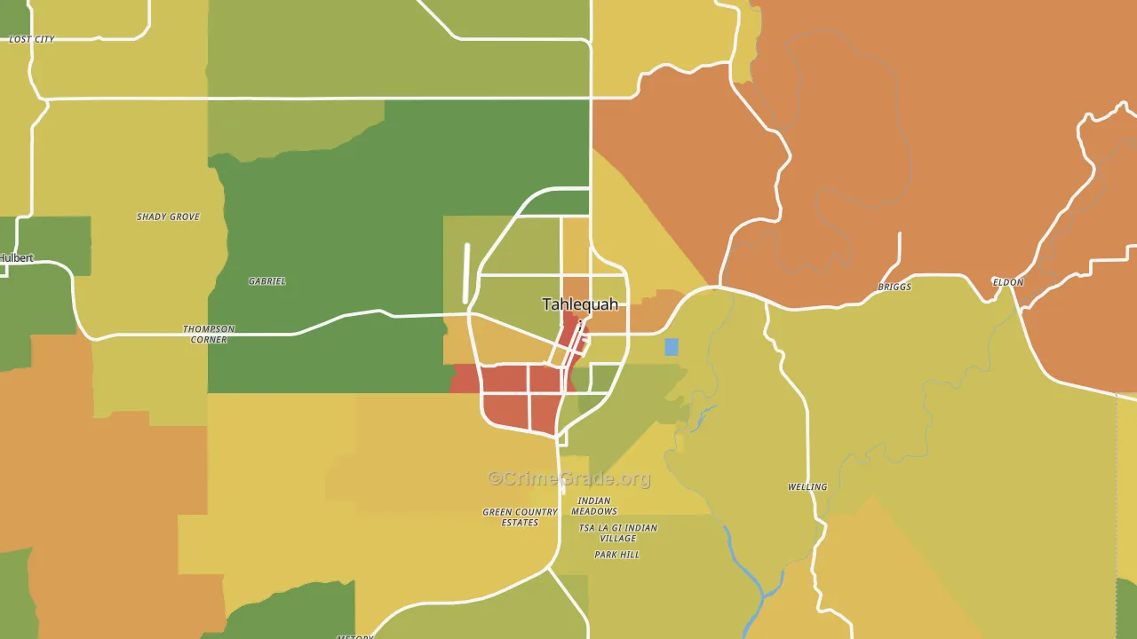 74464, OK Map of Theft Rates