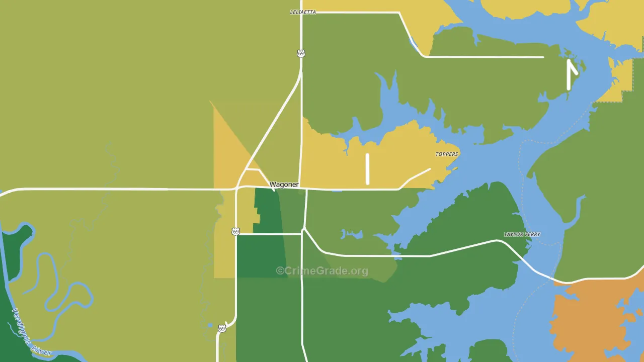 74467, OK Map of Theft Rates