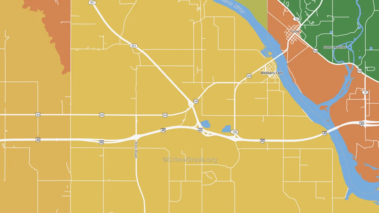 74470, OK Map of Theft Rates