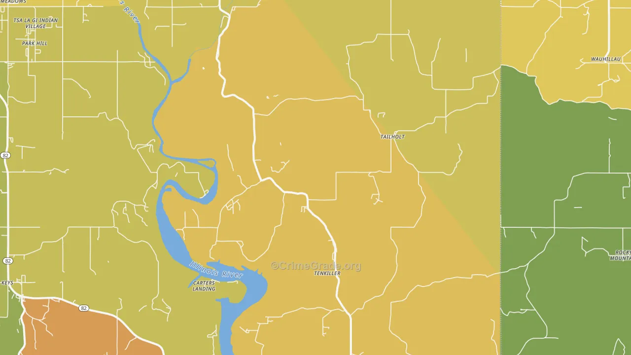 74471, OK Map of Theft Rates