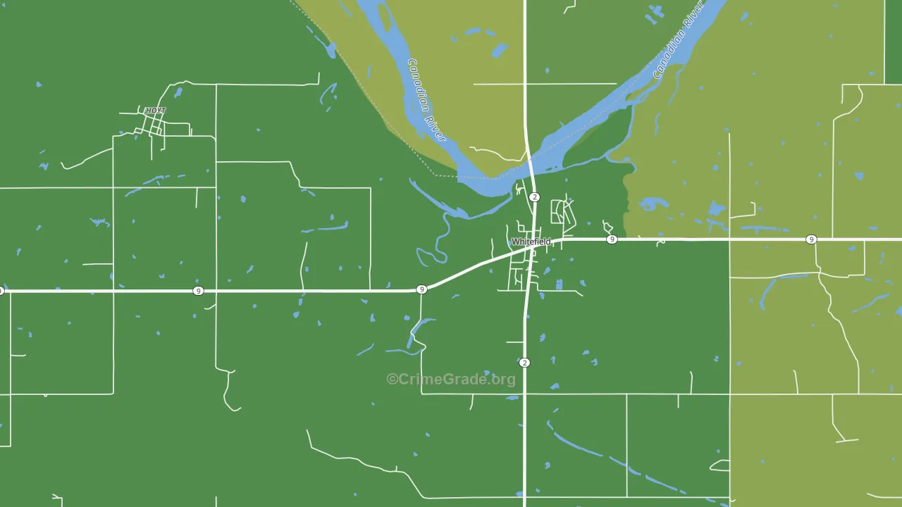 74472, OK Map of Theft Rates