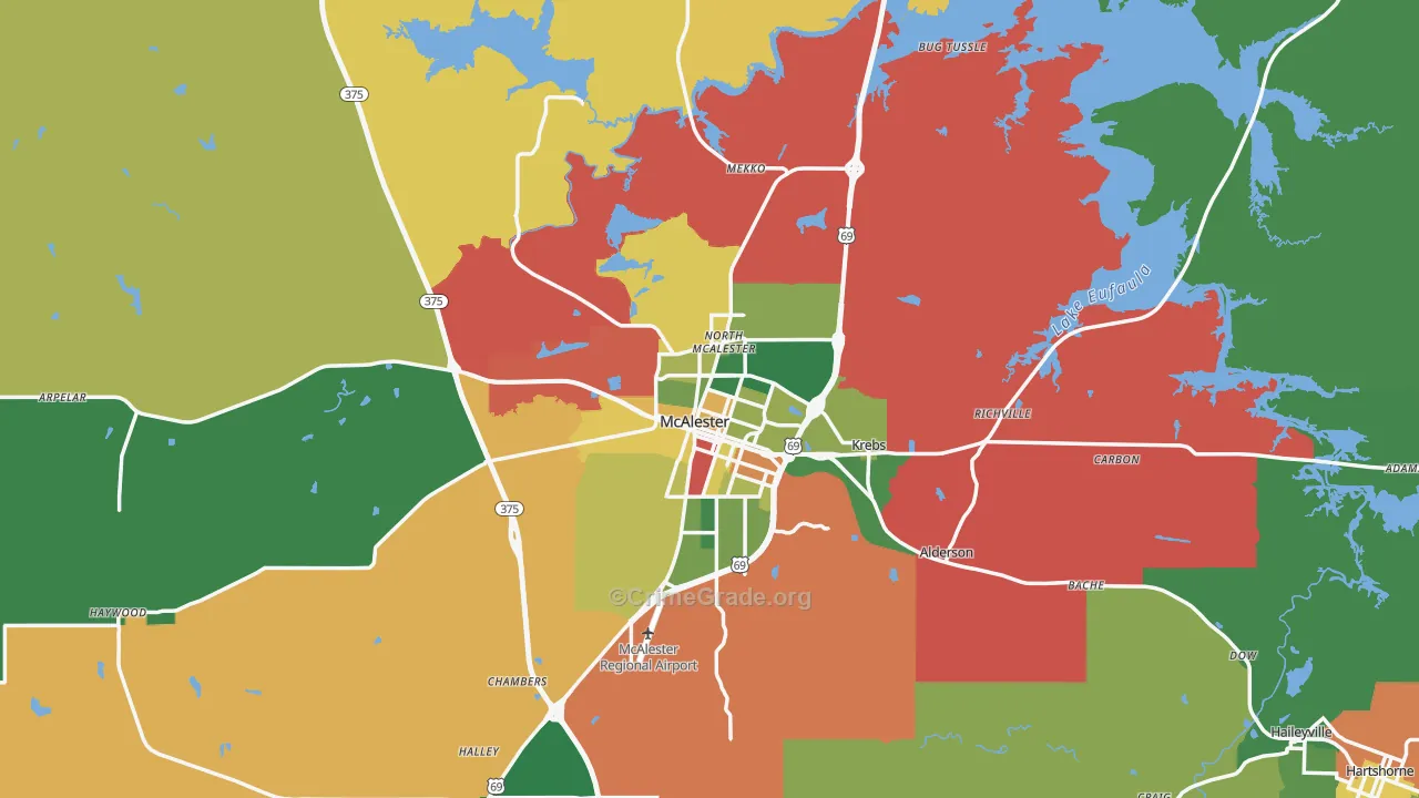 74501, OK Map of Theft Rates