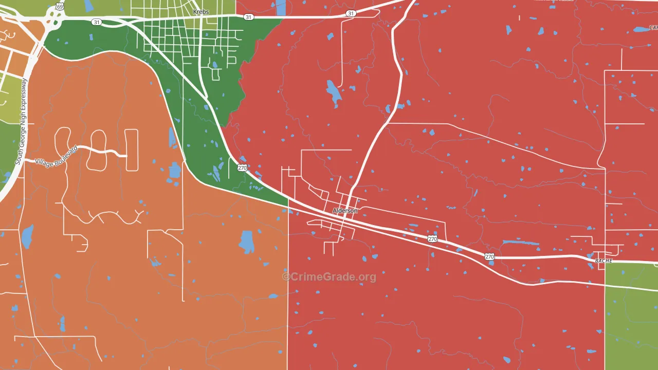 74522, OK Map of Theft Rates