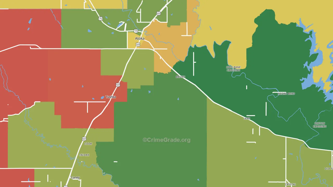 74525, OK Map of Theft Rates