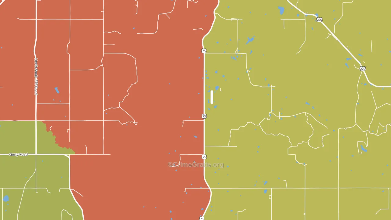 74531, OK Map of Theft Rates