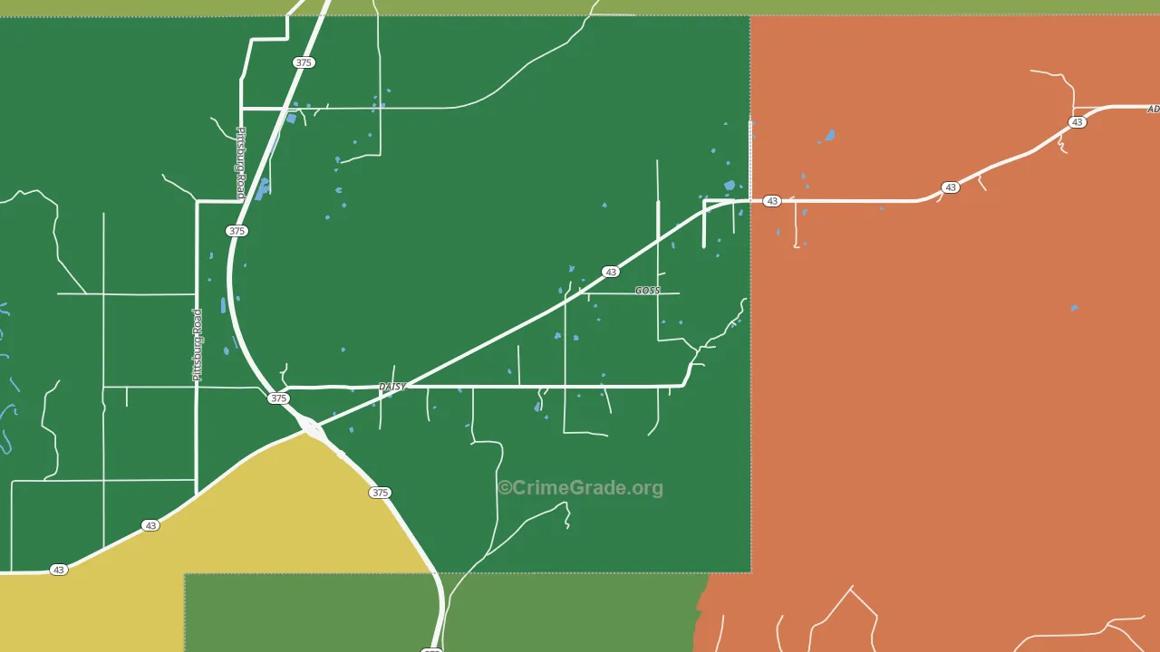 74540, OK Map of Theft Rates