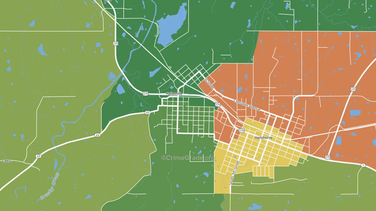 74546, OK Map of Theft Rates