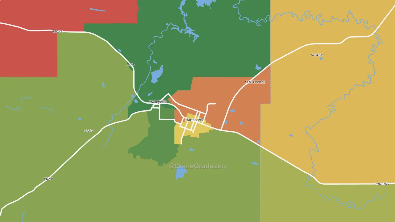74547, OK Map of Theft Rates