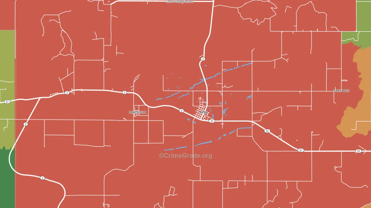 74552, OK Map of Theft Rates