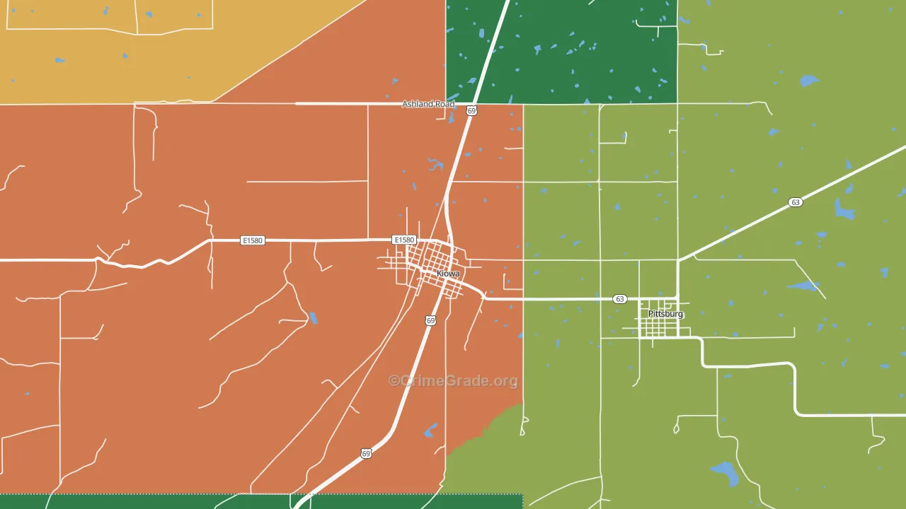 74553, OK Map of Theft Rates