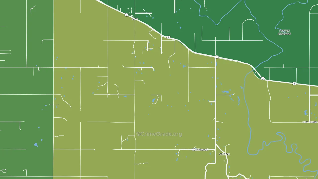 74555, OK Map of Theft Rates
