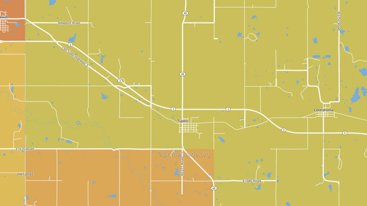 74572, OK Map of Theft Rates