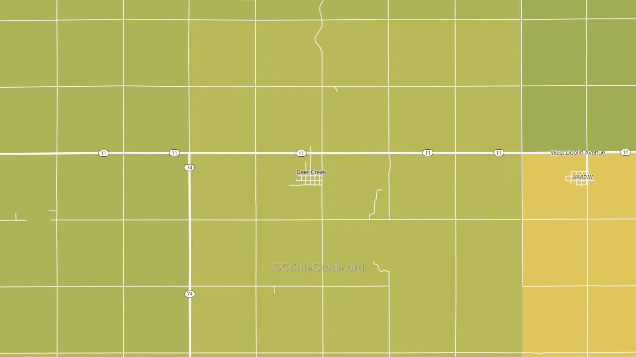 74636, OK Map of Theft Rates
