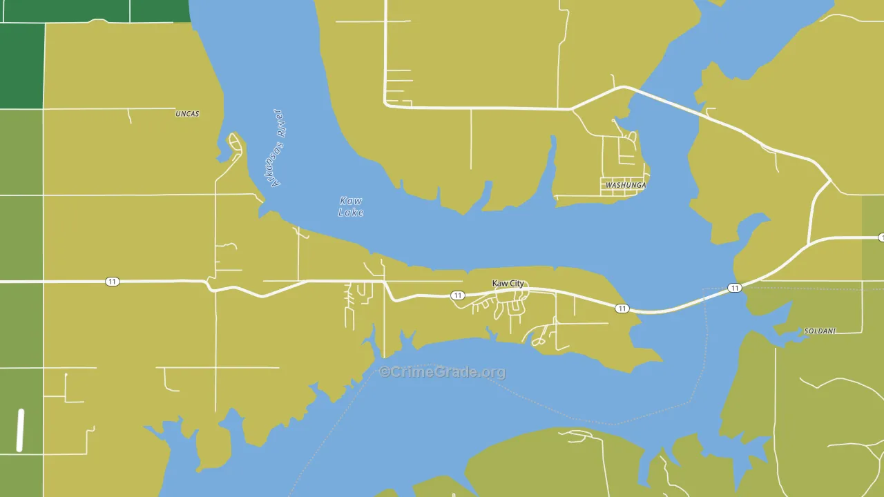 74641, OK Map of Theft Rates