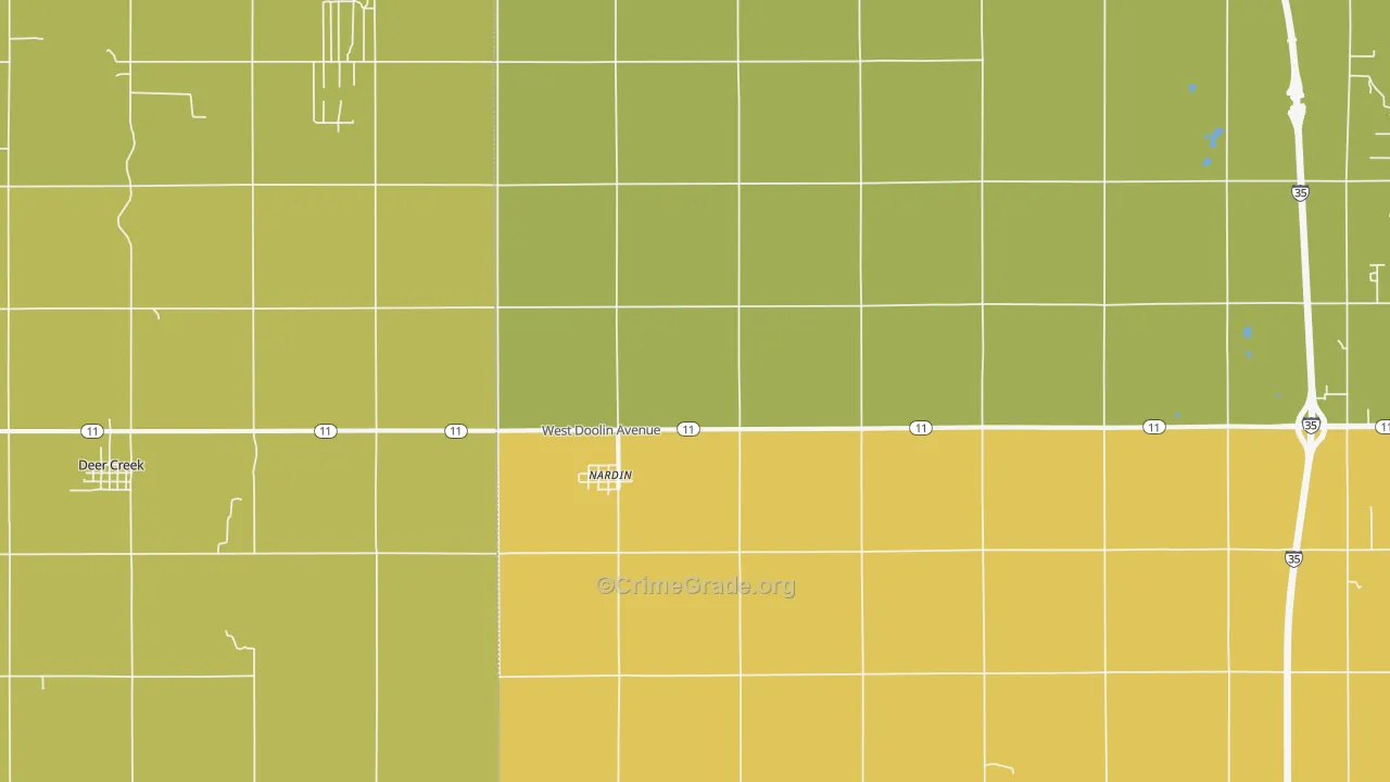 74646, OK Map of Theft Rates