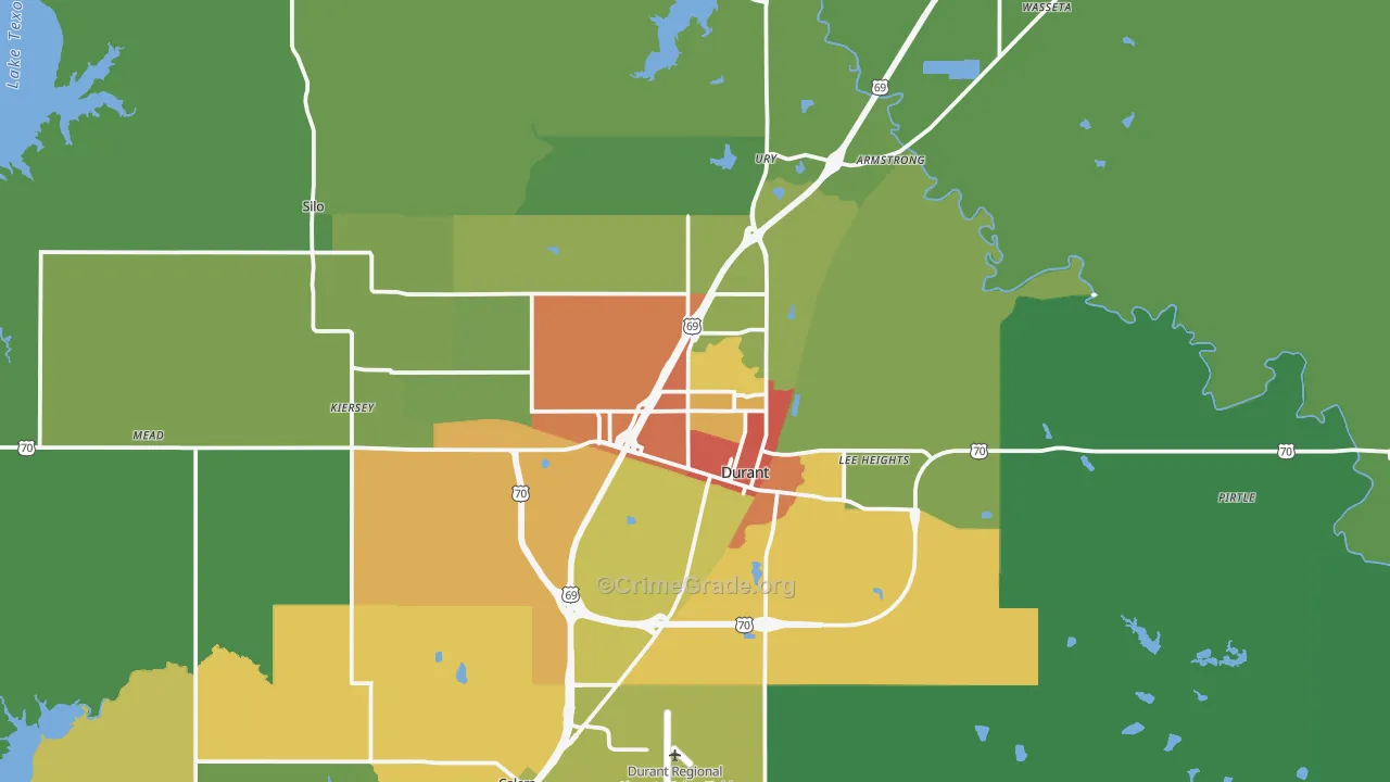 74701, OK Map of Theft Rates