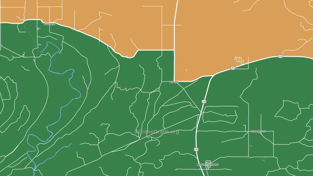 74724, OK Map of Theft Rates