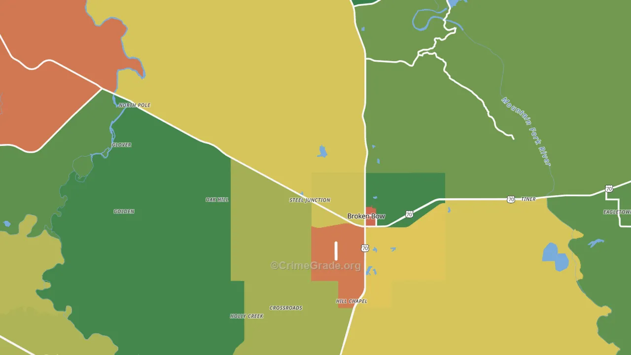 74728, OK Map of Theft Rates
