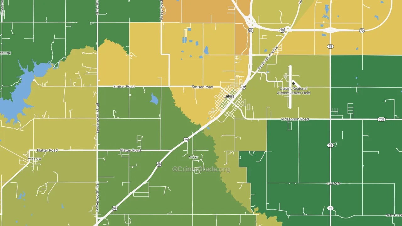 74730, OK Map of Theft Rates