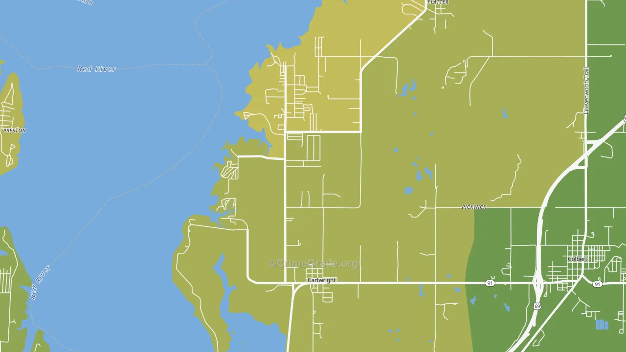 74731, OK Map of Theft Rates