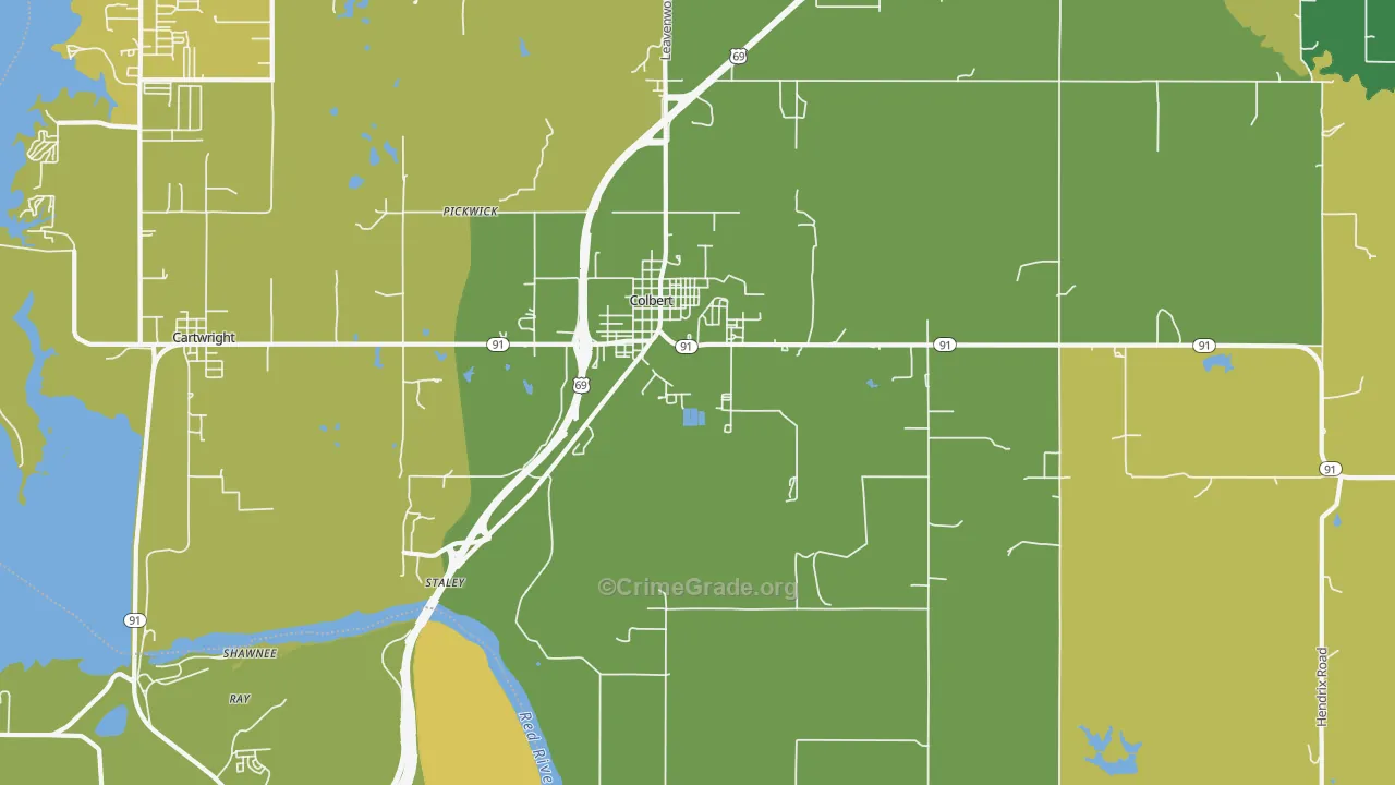 74733, OK Map of Theft Rates