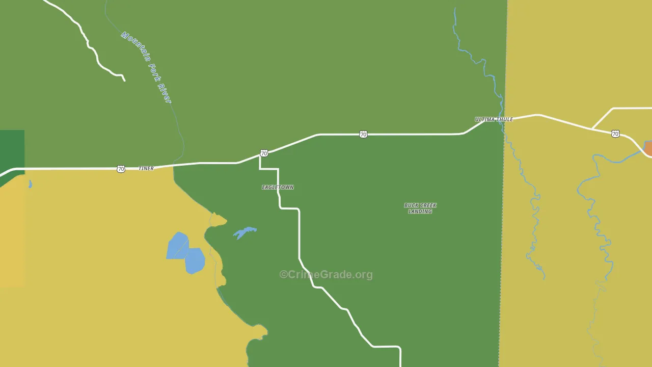 74734, OK Map of Theft Rates
