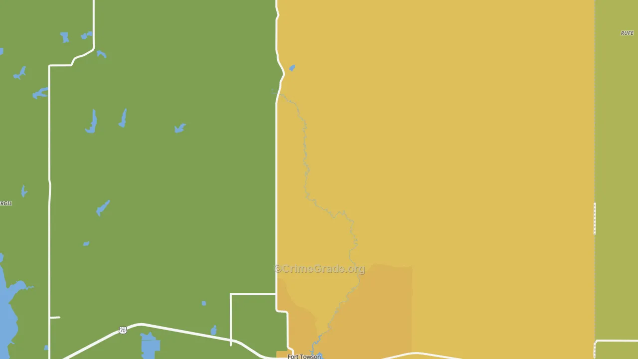 74735, OK Map of Theft Rates