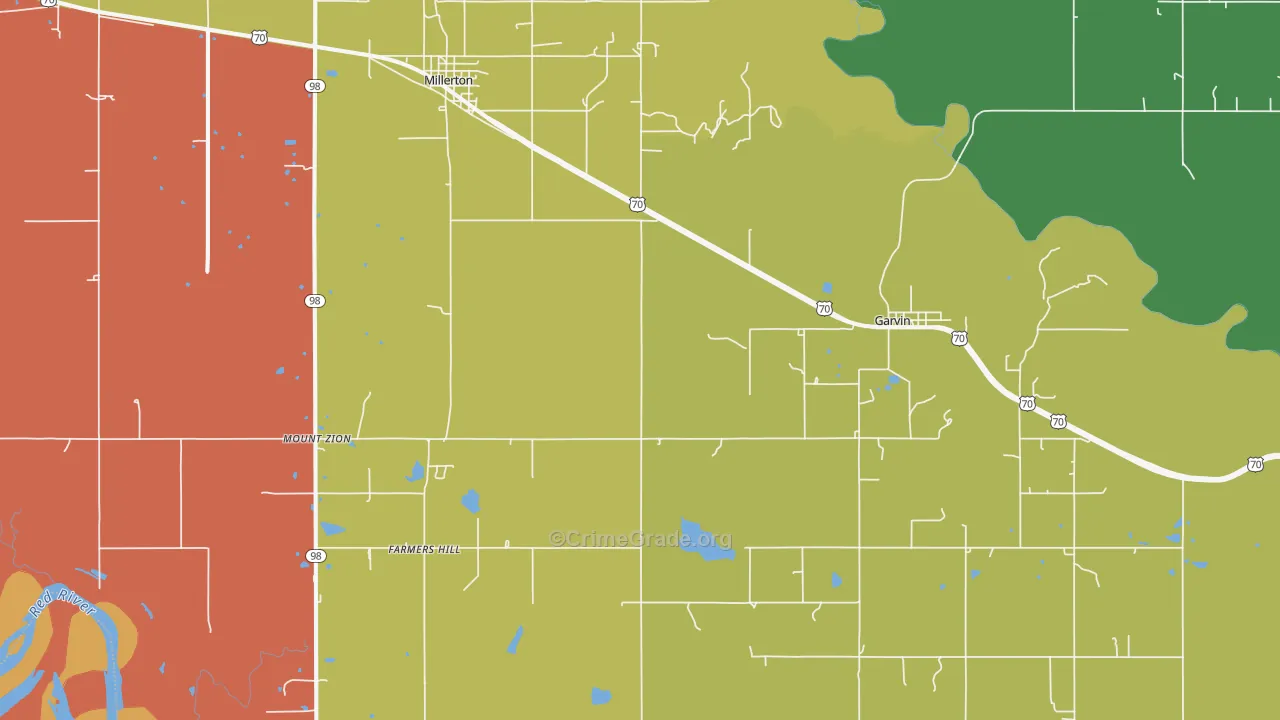 74736, OK Map of Theft Rates