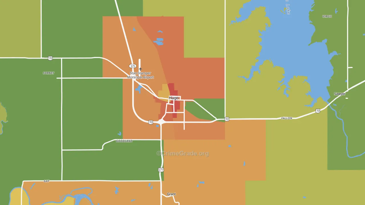 74743, OK Map of Theft Rates