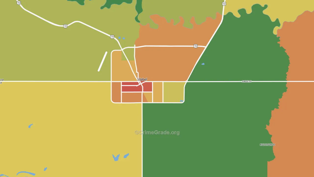 74745, OK Map of Theft Rates