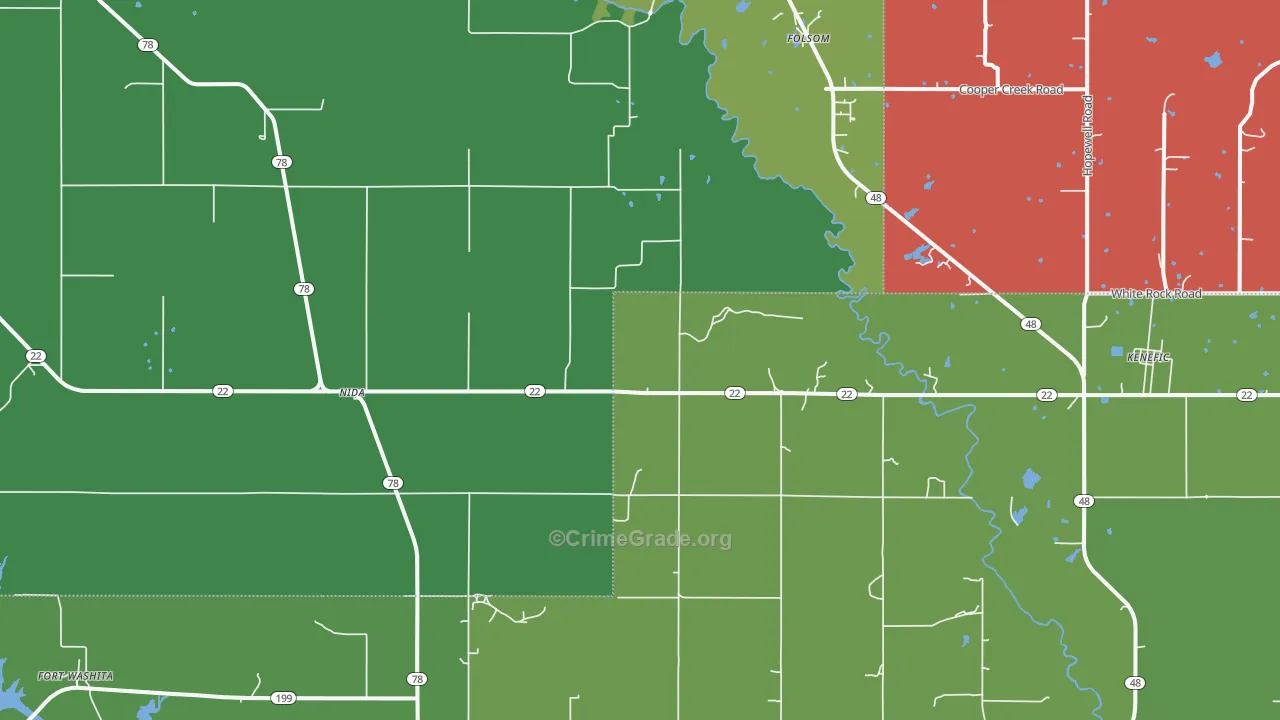 74748, OK Map of Theft Rates