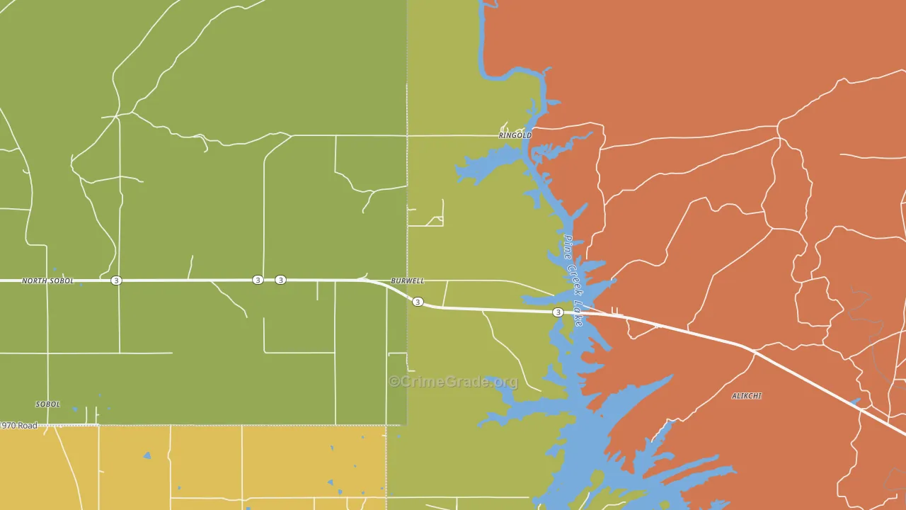 74754, OK Map of Theft Rates