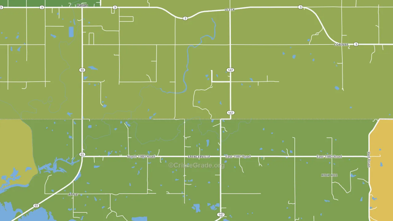 74760, OK Map of Theft Rates