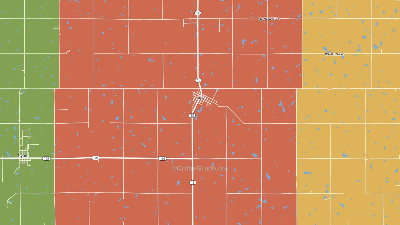 74824, OK Map of Theft Rates