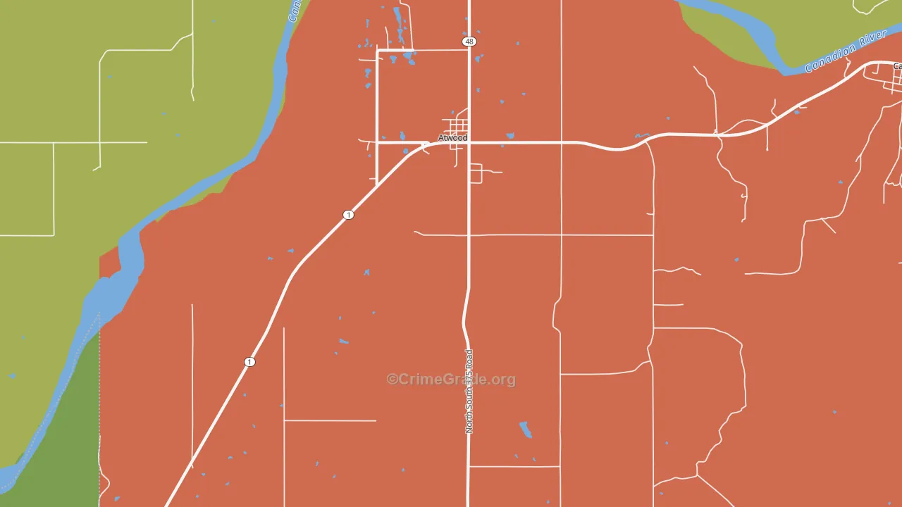 74827, OK Map of Theft Rates