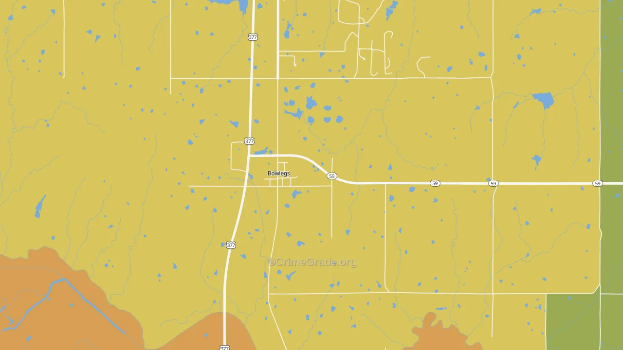 74830, OK Map of Theft Rates
