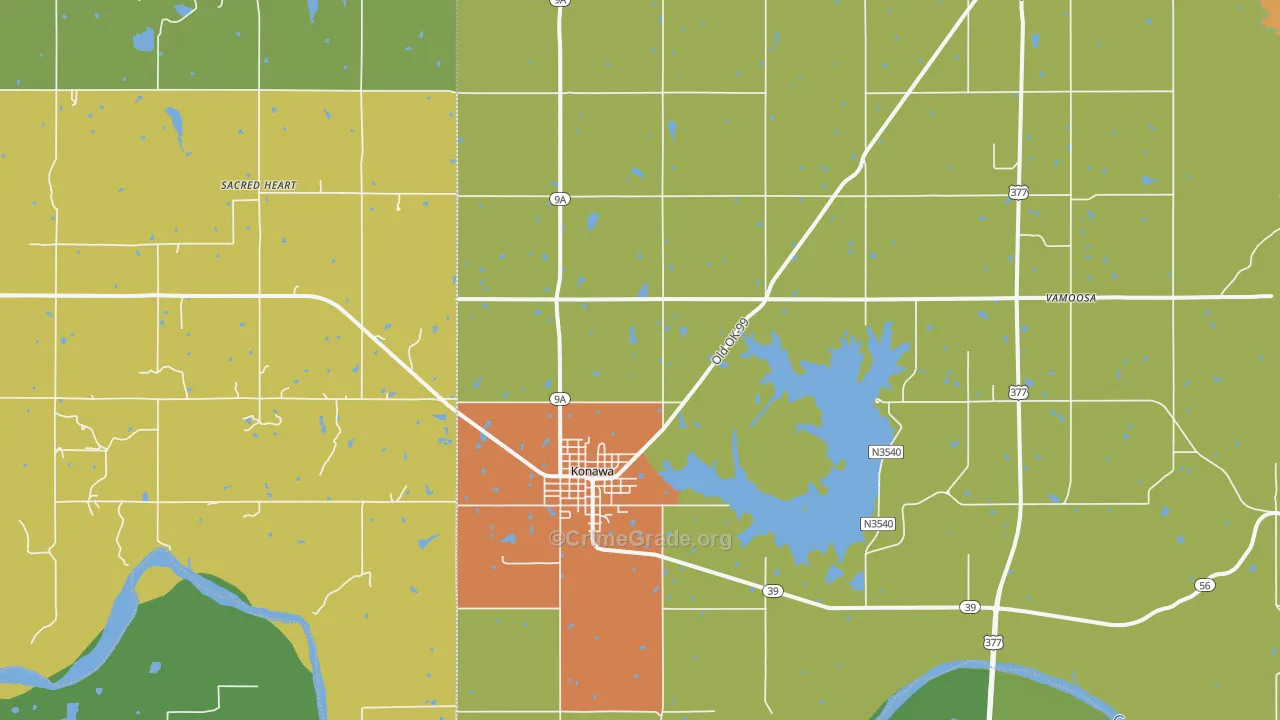 74849, OK Map of Theft Rates