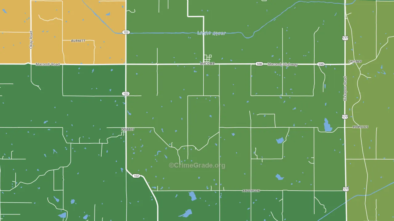 74852, OK Map of Theft Rates