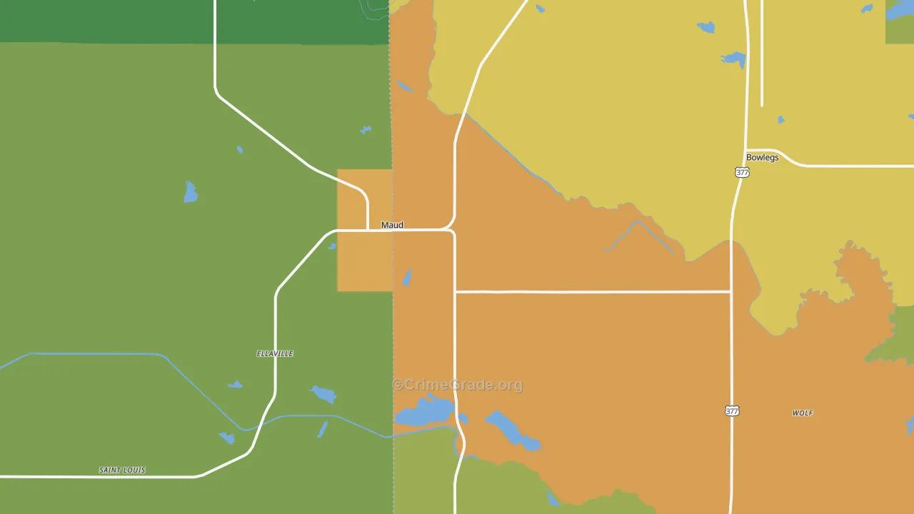 74854, OK Map of Theft Rates