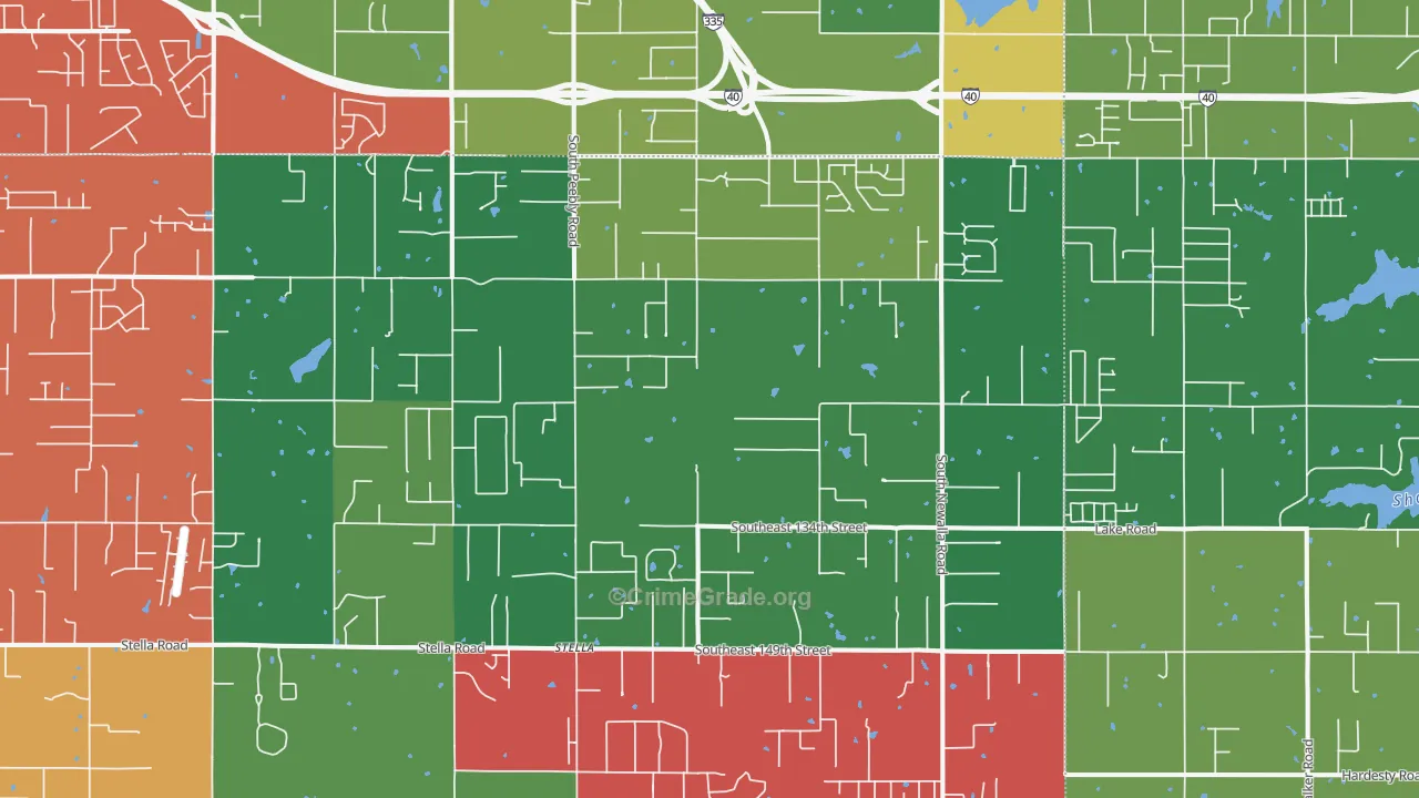 74857, OK Map of Theft Rates