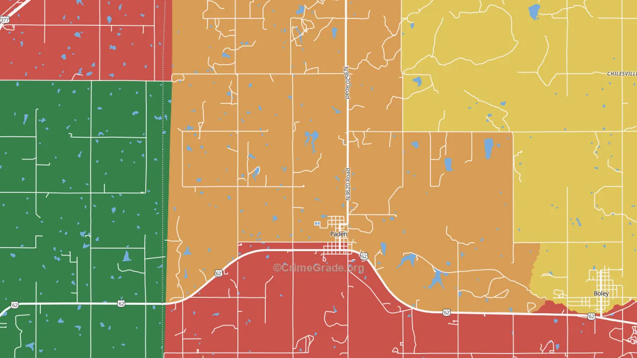 74860, OK Map of Theft Rates