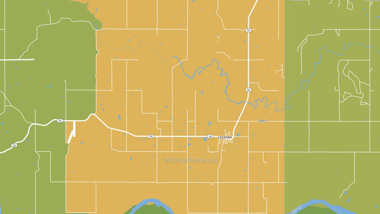74867, OK Map of Theft Rates