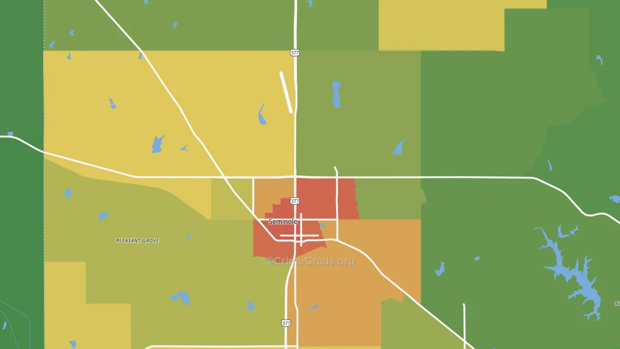 74868, OK Map of Theft Rates